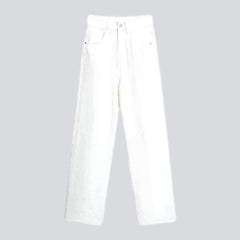 White straight-cut women's jeans