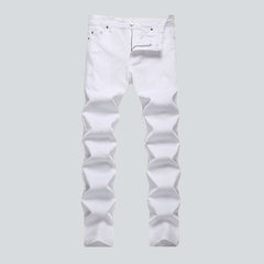 White stretch jeans for men