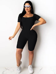 Solid Color Backless Lace Up Bodycon Jumpsuits