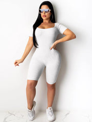 Solid Color Backless Lace Up Bodycon Jumpsuits