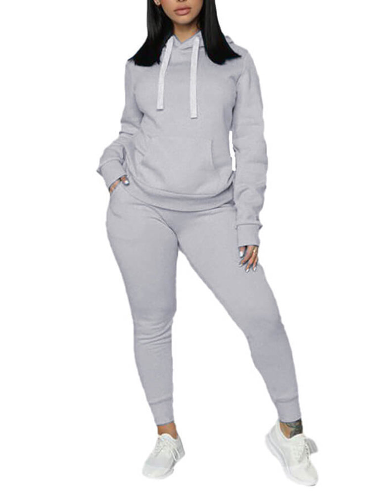 Two Piece Long Sleeve Hooded Sweatshirt+Sweatpants