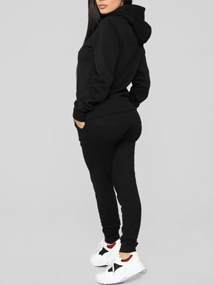 Two Piece Long Sleeve Hooded Sweatshirt+Sweatpants