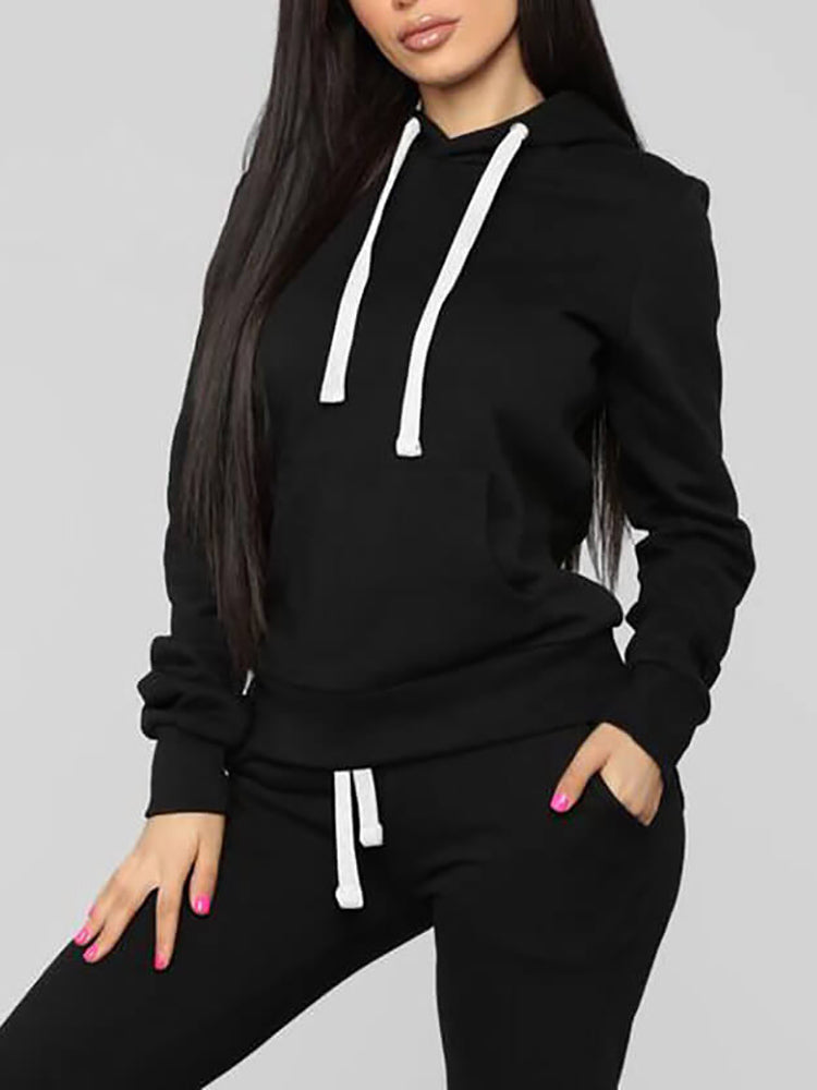 Two Piece Long Sleeve Hooded Sweatshirt+Sweatpants