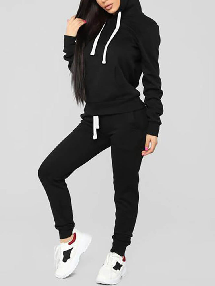 Two Piece Long Sleeve Hooded Sweatshirt+Sweatpants