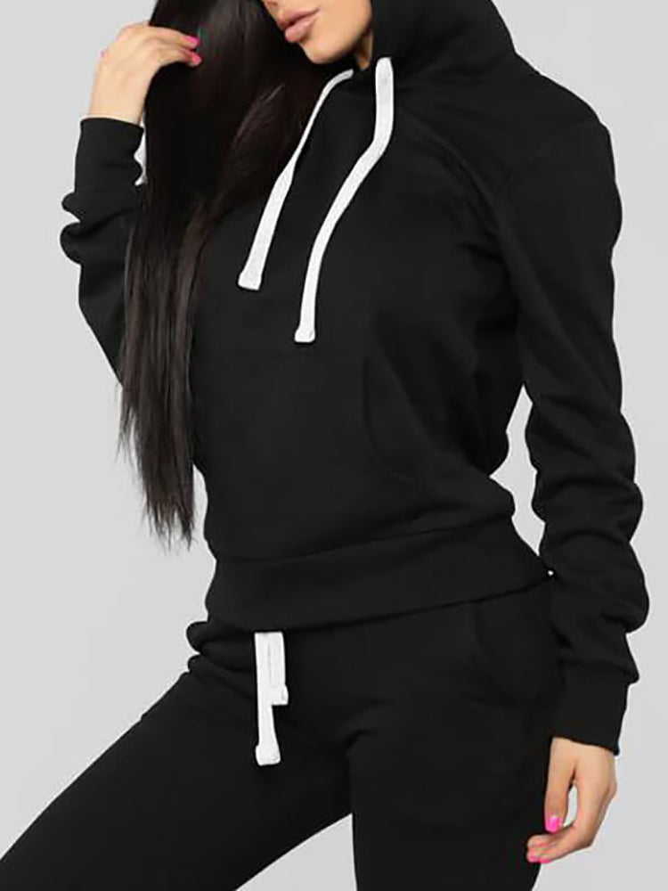 Two Piece Long Sleeve Hooded Sweatshirt+Sweatpants