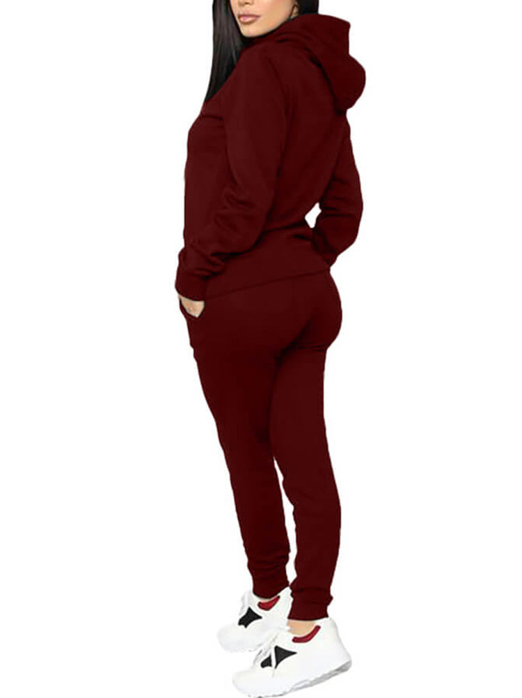 Two Piece Long Sleeve Hooded Sweatshirt+Sweatpants