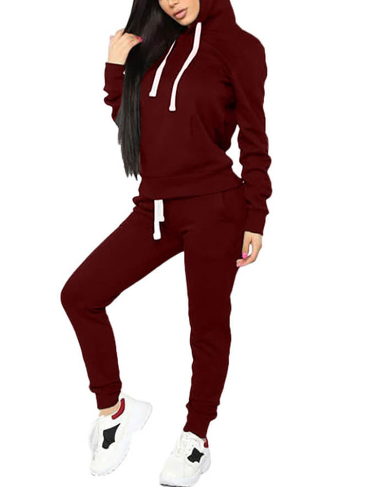 Two Piece Long Sleeve Hooded Sweatshirt+Sweatpants