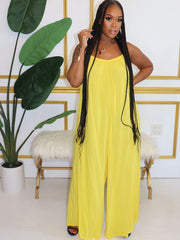 Spaghetti Strap Wide Leg Jumpsuits