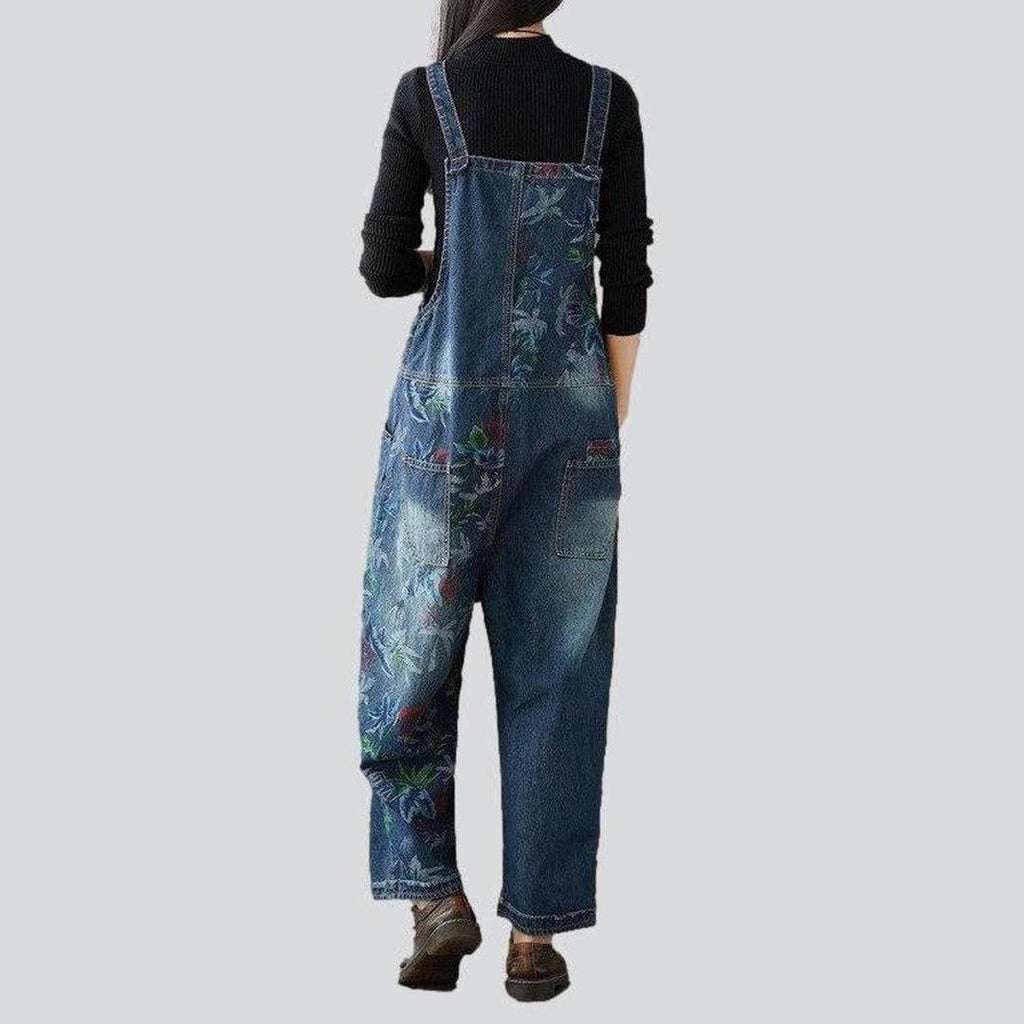 Wide leg baggy women's overall