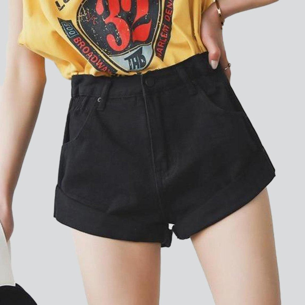 Wide-leg women's jeans shorts