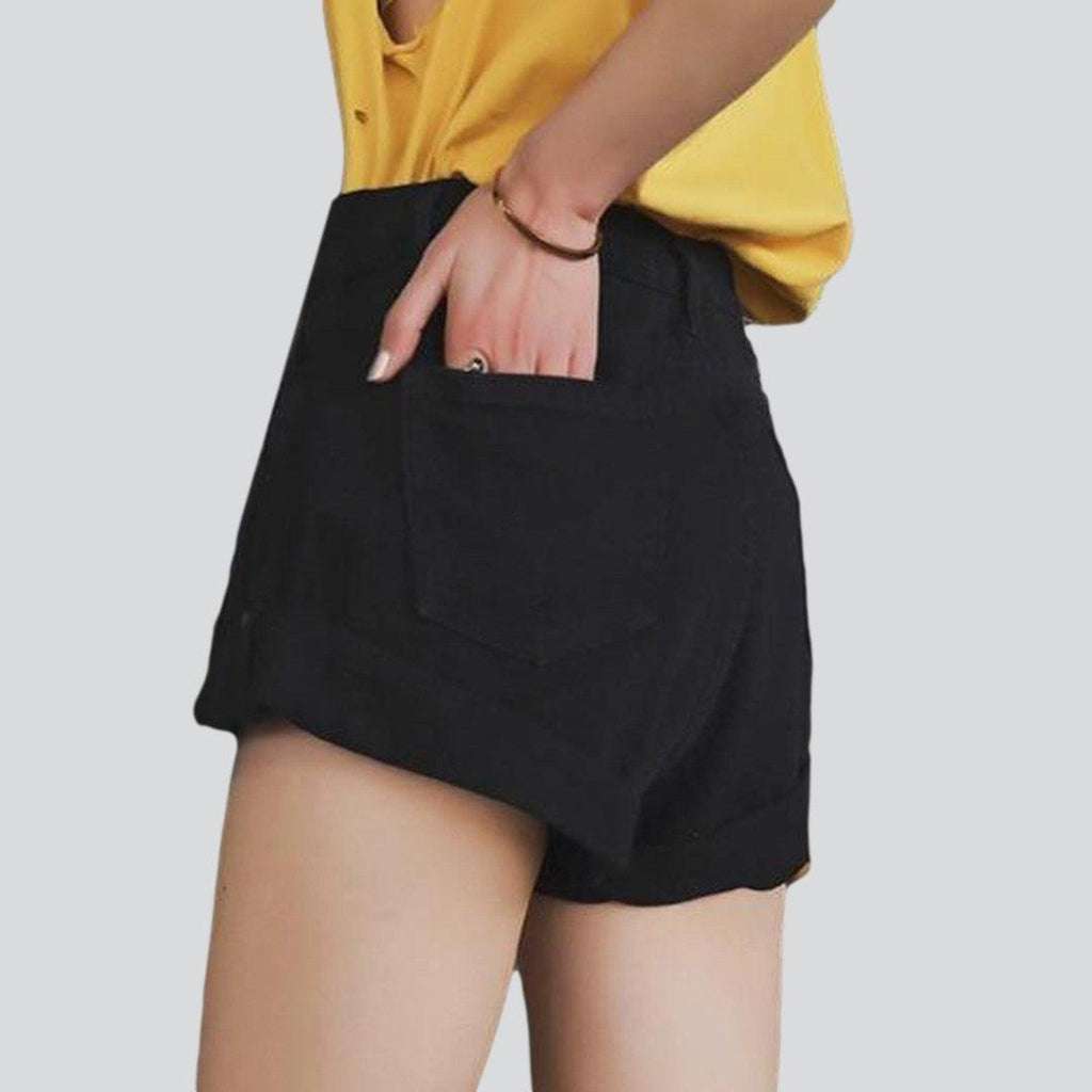 Wide-leg women's jeans shorts