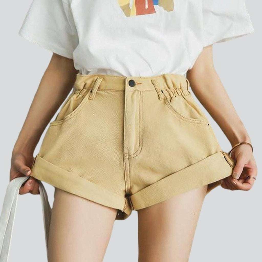 Wide-leg women's jeans shorts